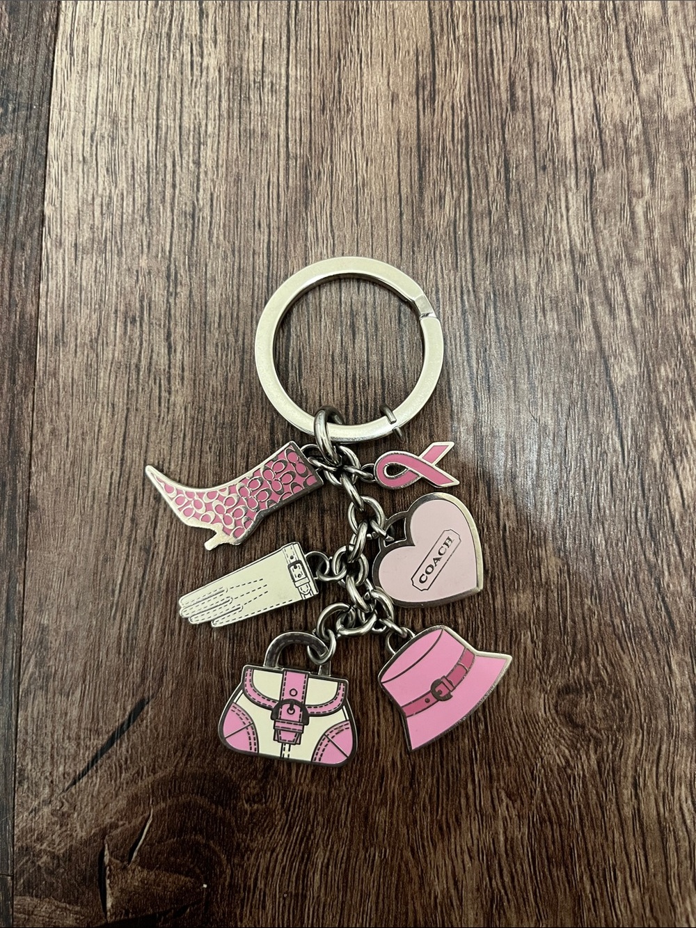 Coach Pink Charm Keychain